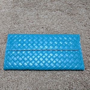 NWT, Chloe Edit,  Blue Trifold leather wallet